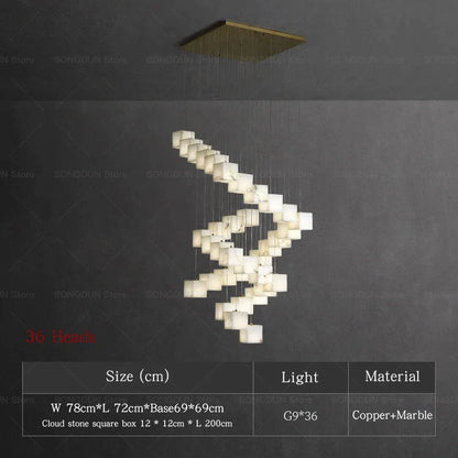 DecorBites™ Jade Design Chinese Chandelier for Duplex Villa Restaurant and Living Room