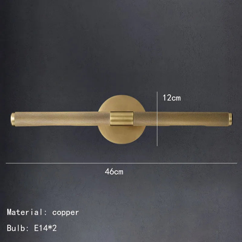 DecorBites™ Brass Copper Mirror Front Wall Lamp for Bedroom Bathroom Hotel Foyer E14 Bulb