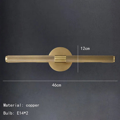 DecorBites™ Brass Copper Mirror Front Wall Lamp for Bedroom Bathroom Hotel Foyer E14 Bulb