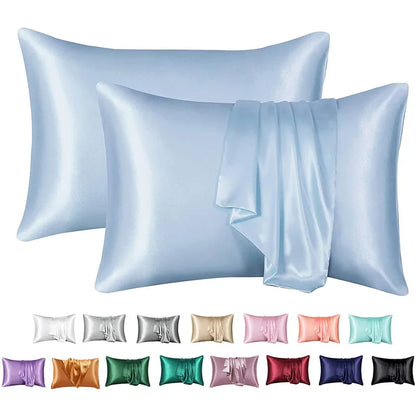 Decobites Silky Satin Pillowcase: Soft, Comfortable, High-End Solid King Queen Pillow Cover