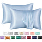 Decobites Silky Satin Pillowcase: Soft, Comfortable, High-End Solid King Queen Pillow Cover