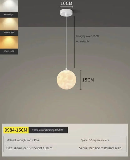 DecorBites™ LED Moon Planet Ceiling Chandelier for Home Decor