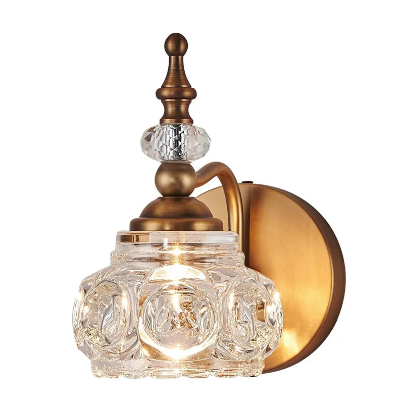 Lámpara de pared de cristal dorado Decorbites™: Luz LED de lujo para interiores en sala de estar, dormitorio y baño