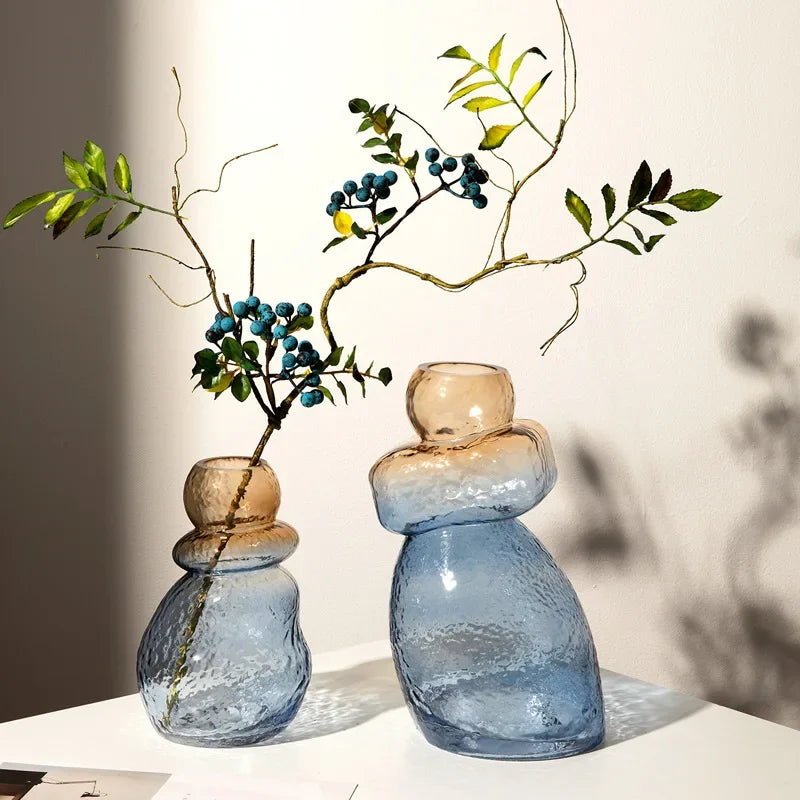 DecorBites™ Gourd Shape Gradient Glass Vase Irregular Rockery Terrarium Home Decoration