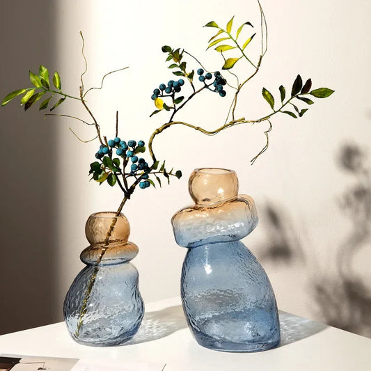 DecorBites™ Gourd Shape Gradient Glass Vase Irregular Rockery Terrarium Home Decoration