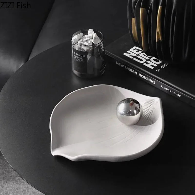 DecorBites™ Leaves Tray Jewelry Stand - Multicolour Earrings & Necklace Display Plate