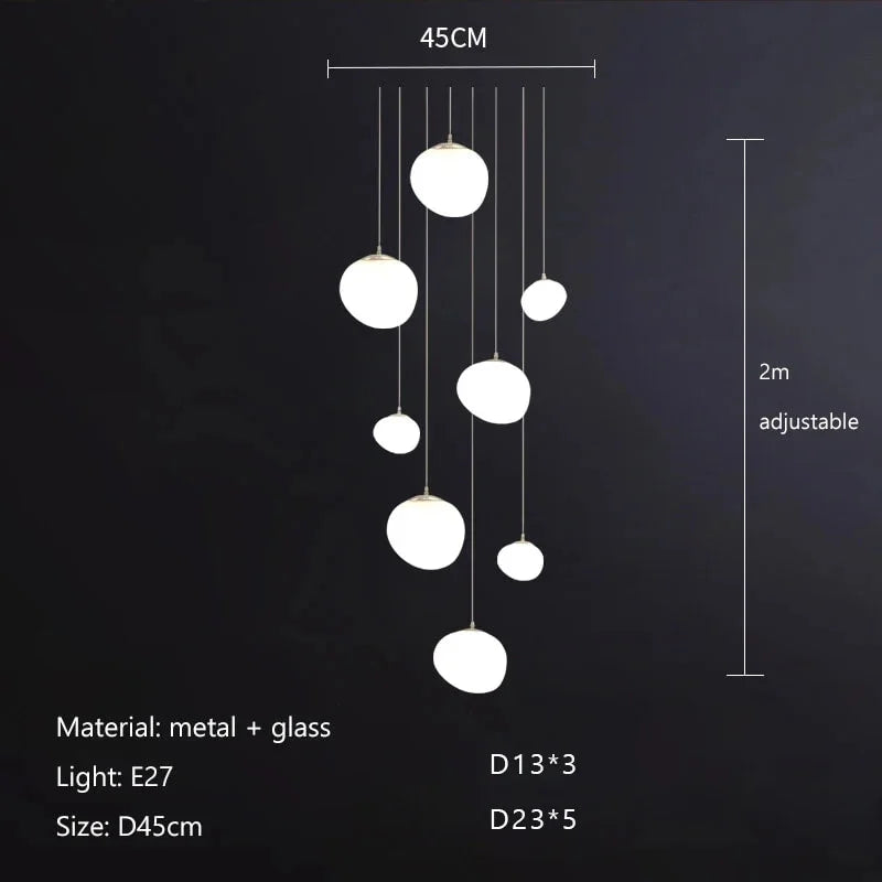 Lámpara colgante de cristal Gregg de DecorBites™, lámpara LED moderna para comedor, cocina o loft.