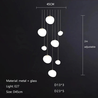 Lámpara colgante de cristal Gregg de DecorBites™, lámpara LED moderna para comedor, cocina o loft.