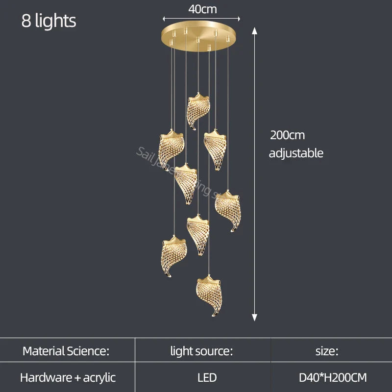 DecorBites™ Elegant Acrylic Chandelier for Duplex Apartment Living Room and Dining Hall