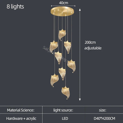 DecorBites™ Elegant Acrylic Chandelier for Duplex Apartment Living Room and Dining Hall