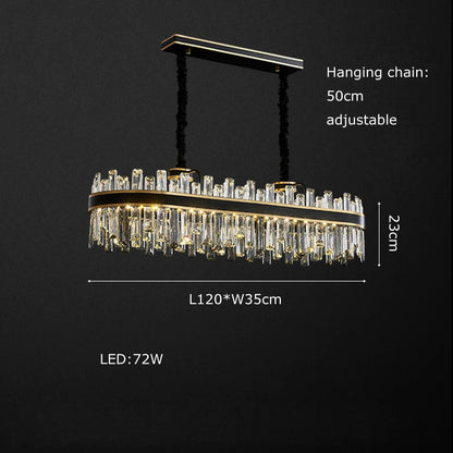 DecorBites™ Crystal Chandelier Round Light Fixture for Luxury Living Room Décor