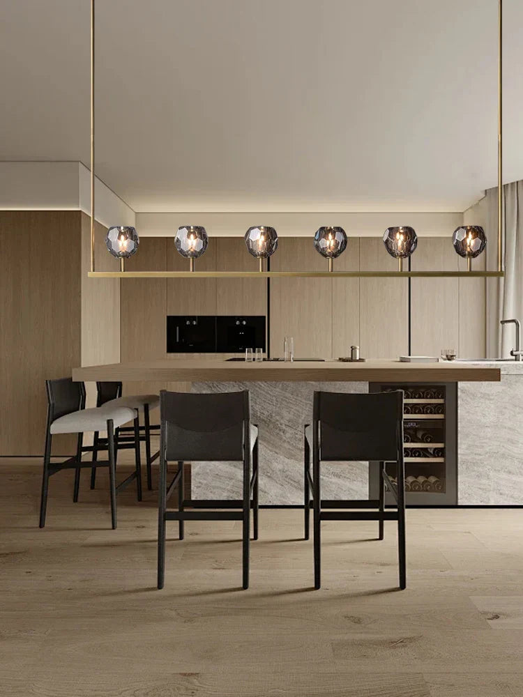 DecorBites™ Black Bronze Copper Crystal Chandelier Lights for Kitchen Island Dining Decor