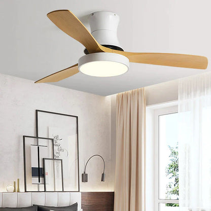 DecorBites™ Low Profile Ceiling Fan Light with Black ABS Blades and Control - Indoor Use