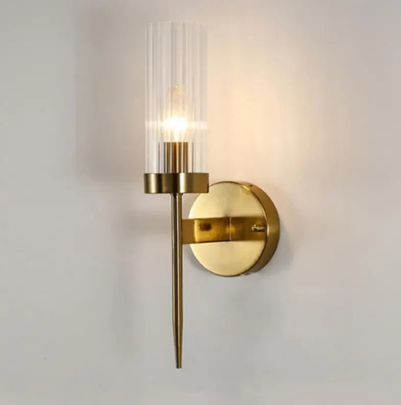 DecorBites™ Gold LED Wall Lights Glass Lamps for Bedroom, Living Room, and Bathroom