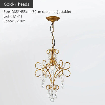 DecorBites™ Iron Crystal Chandelier: Modern Industrial Luxury for Home Lighting