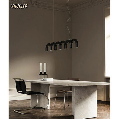 Lámpara de araña nórdica estilo crema DecorBites™ para sala de estar, cafetería y bar.