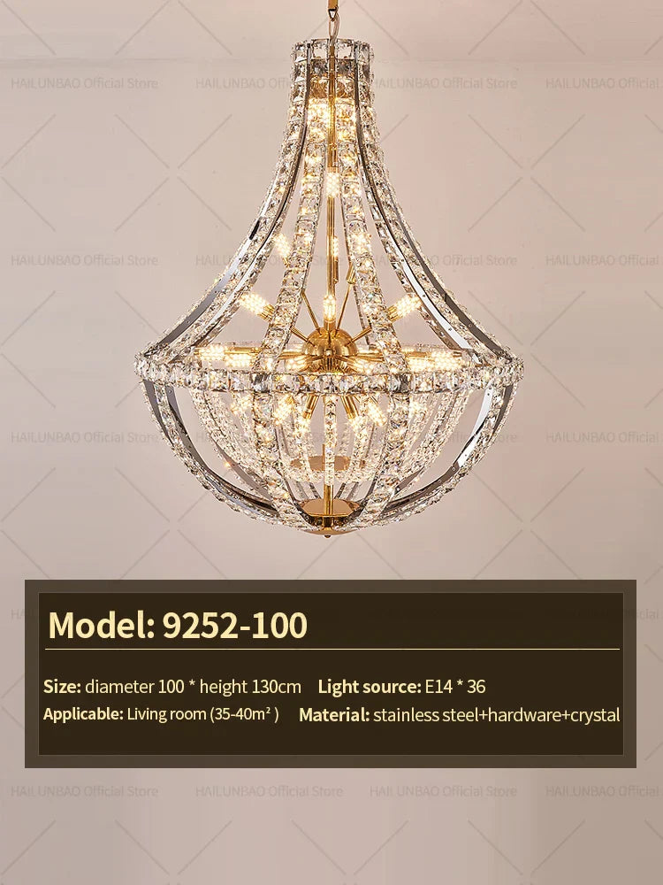 DecorBites™ Crystal Chandelier: Modern Luxury for Living, Dining, Bedroom