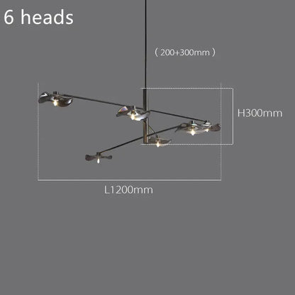 DecorBites™ Lotus Leaf Glass Iron Chandelier for Bedroom Living Room Hall Lighting