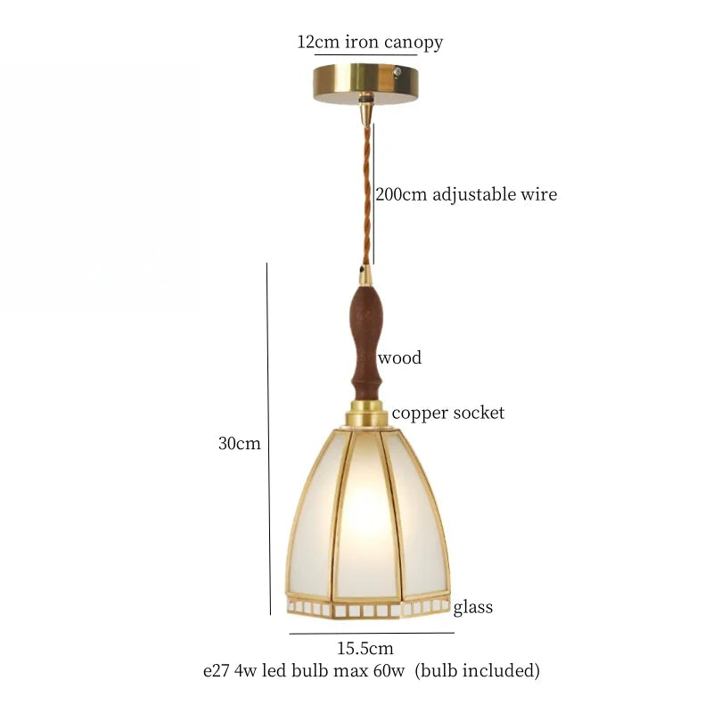 DecorBites™ Glass LED Hanging Lamp | Minimalist Copper Pendant Light