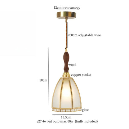 Decorbites™ Glas-LED-Pendantleuchte: Japanisches Vintage-Kupfer-Hängeleuchte für die Heimdekoration