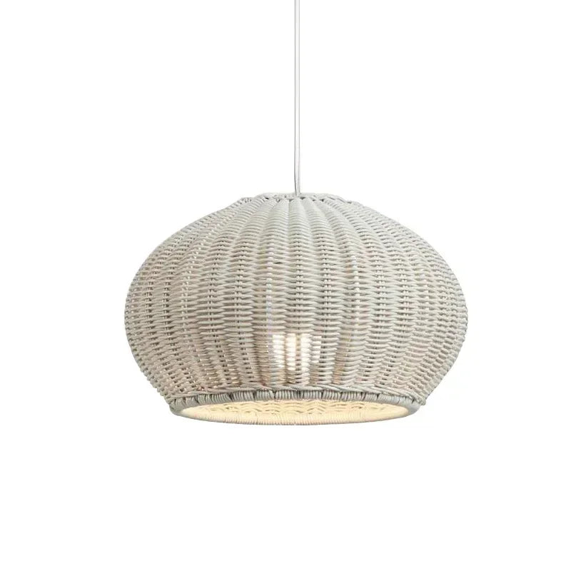 DecorBites™ Chinese Style Outdoor Rattan Weaving Pendant Lights for Courtyard and Garden