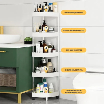 Estantería rodante de 5 niveles DecorBites™ para organizar la cocina y el baño