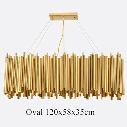 DecorBites™ Gold Stainless Steel Chandelier LED Project Lamp