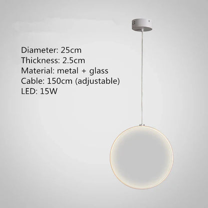 DecorBites™ LED Glass Pendant Light: Stylish Round Fixture for Hall, Living Room, Restaurant
