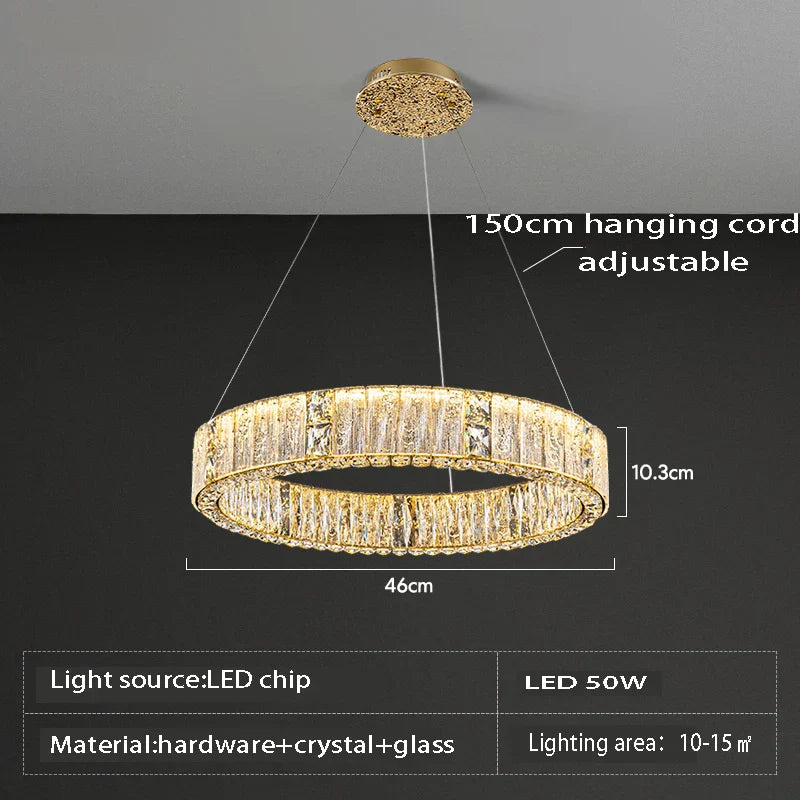 DecorBites™ Crystal Ceiling Chandelier | Luxury Glass Hanging Lamps LED Décor