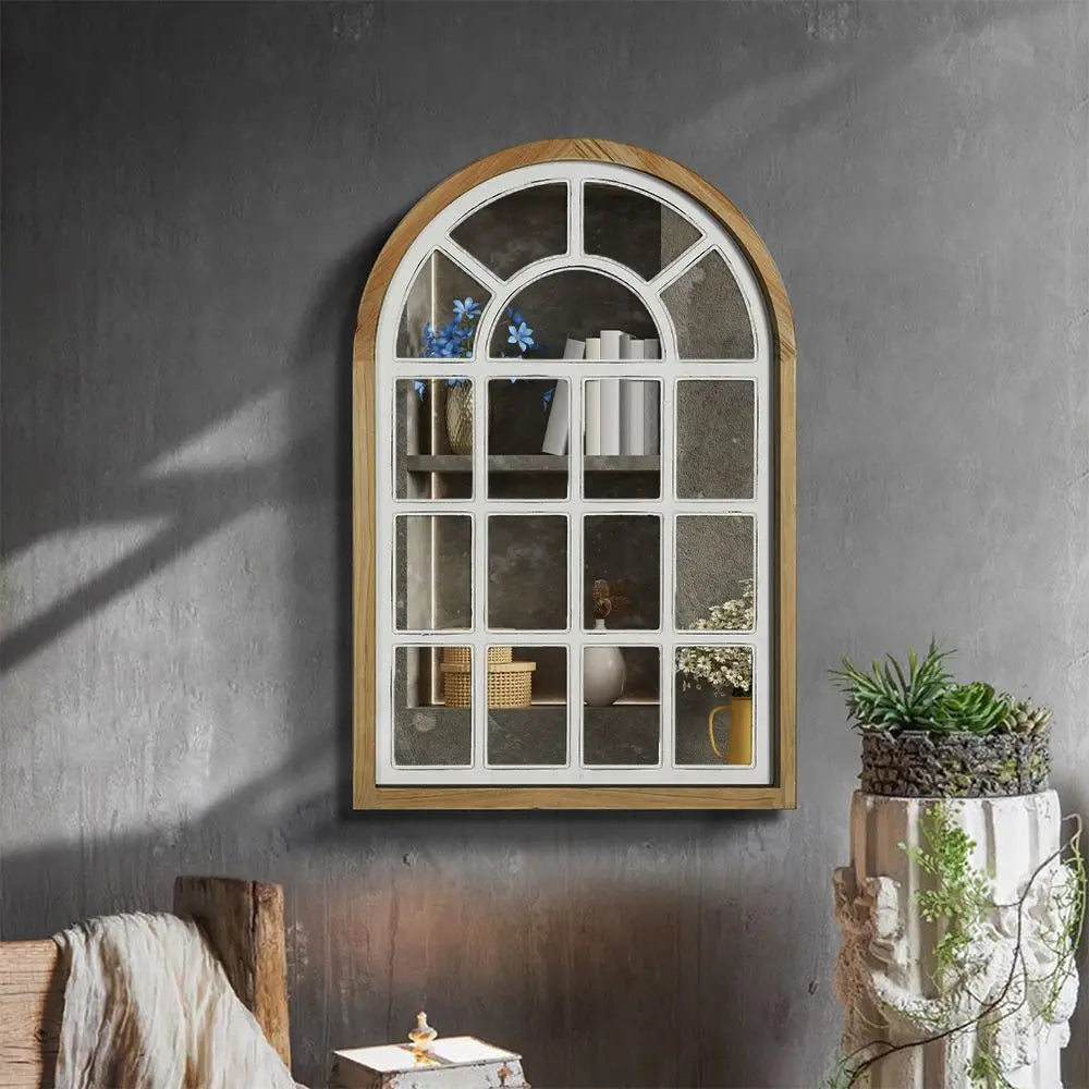 Espejo tallado con ventana de rosácea gótica Decorbites™ para decoración de pared en sala de estar, dormitorio
