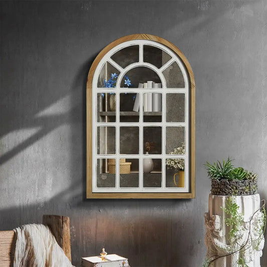 DecorBites™ Gothic Rose Window Carved Mirror for Wall Decor in Living Room, Bedroom