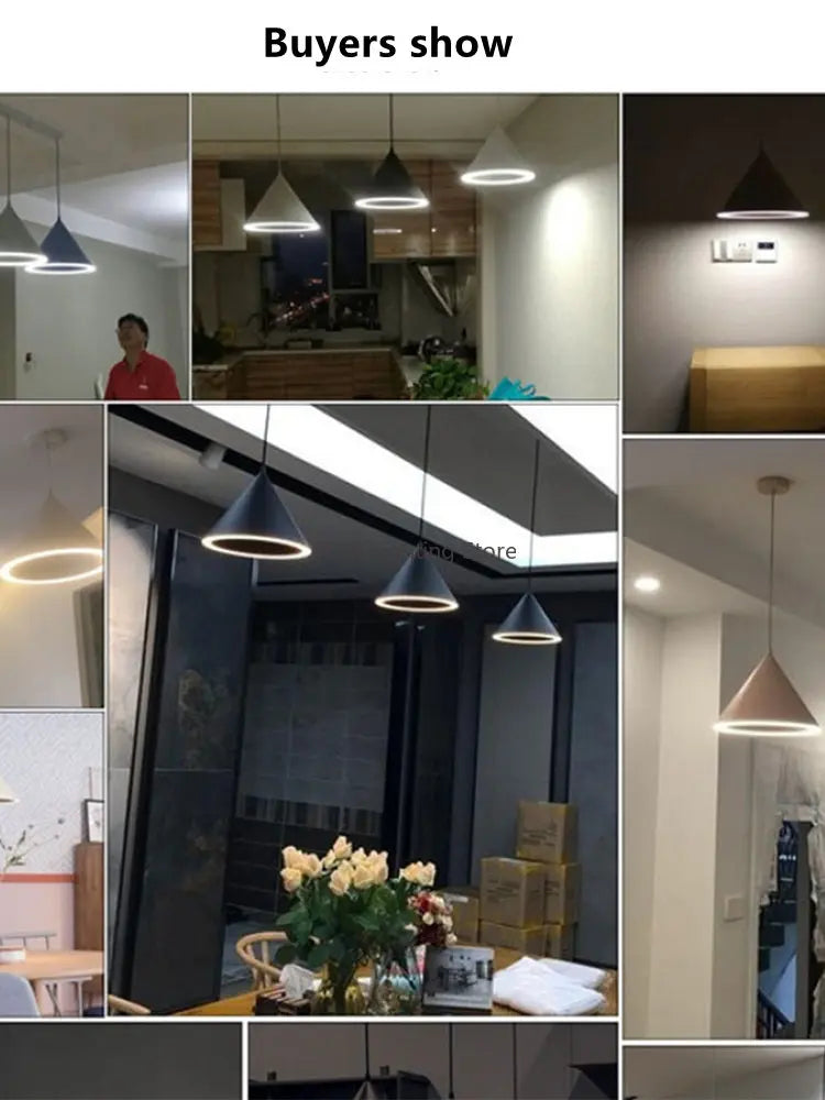 Lámpara de techo colgante DecorBites™ en forma de cono: Tres métodos de iluminación, luz LED colgante