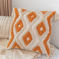 Decobites Boho Square Pillowcase with Embroidery & Tassel Detail for Living Room Sofa