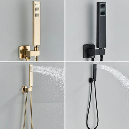 DecorBites™ Brushed Gold LED Rainfall Shower Set with Thermostatic Faucet