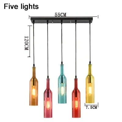 Nordic Glass Beer Bottle Pendant Light
