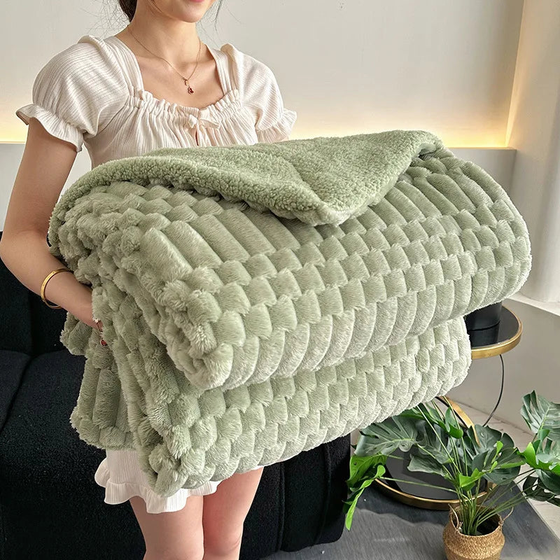 Manta de felpa de doble capa DecorBites™ para el hogar y los viajes