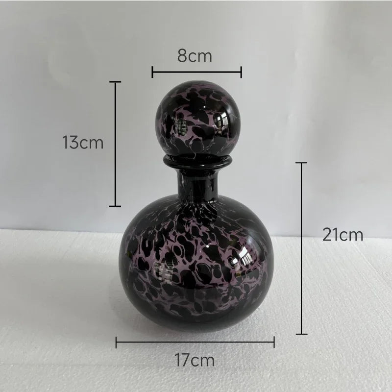 DecorBites™ Leopard Texture Glass Vase: Modern Floral Vase for Chic Room Decor
