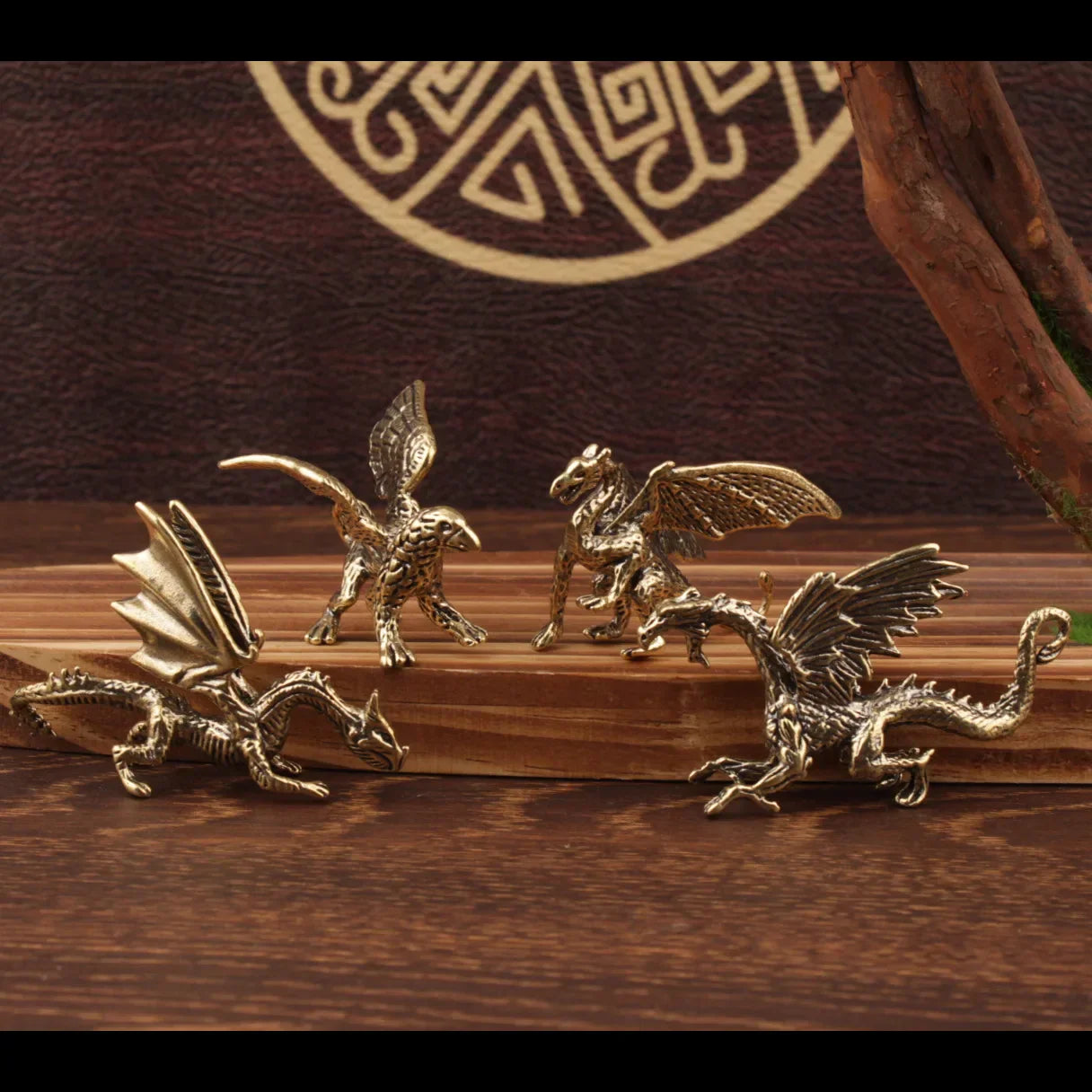 DecorBites™ Brass Flying Dragon Sculpture Home Decor Ornament
