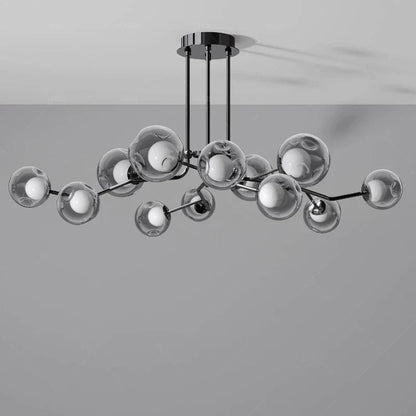 DecorBites™ Glass Globe Black Led Pendant Chandelier - Nordic Style Dining Room Decor