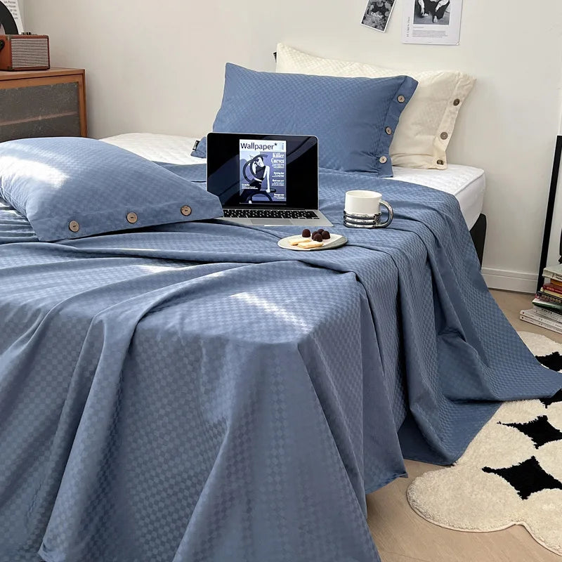 Decorbites™ Luxus-Baumwoll-Satin-Streifen-Bettwäsche-Set mit 2 Kissenbezügen