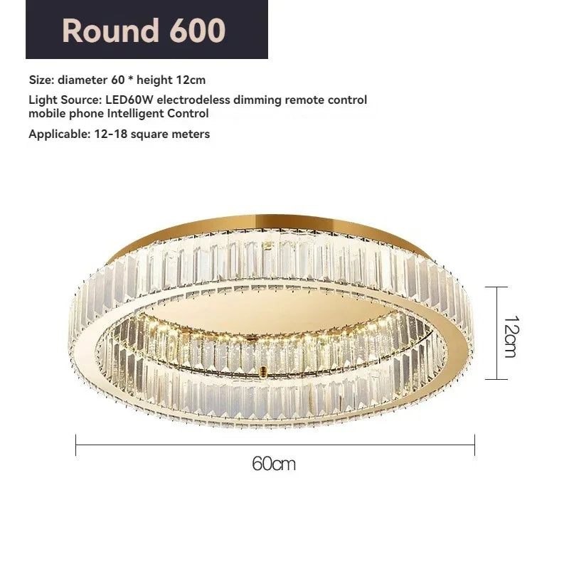 Lámpara de techo LED circular de cristal DecorBites™ para espacios de vida modernos