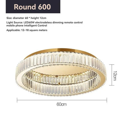 Lámpara de techo LED circular de cristal DecorBites™ para espacios de vida modernos