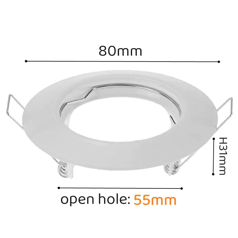 DecorBites™ LED Recessed Downlights Frame - Round Aluminum Spot Lighting Fixture - Black/White/Nickel