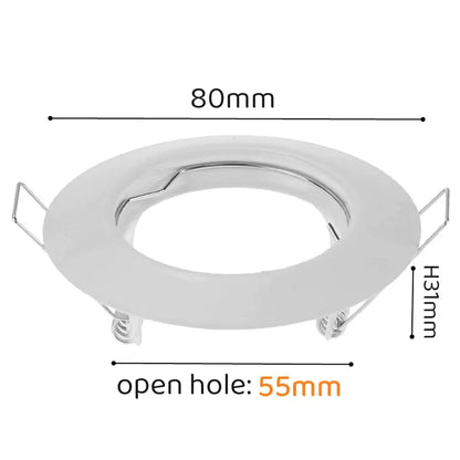 DecorBites™ LED Recessed Downlights Frame - Round Aluminum Spot Lighting Fixture - Black/White/Nickel