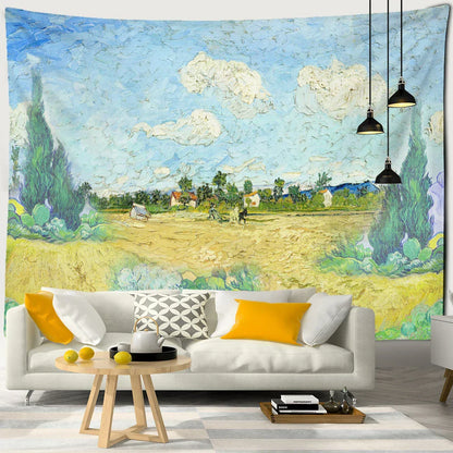 Decobites Modern Art Oil Painting Tapestry Wall Hanging for Bohemian Hippie Decor