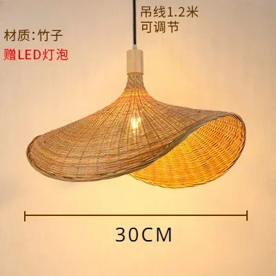 ديكوربايتس™ مصباح معلق من الخيزران المنسوج 30 سم - وحدات إضاءة ديكورية على الطراز الصيني