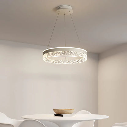 DecorBites™ Crystal Ring LED Pendant Light - Modern Home Lighting for Bedroom and Restaurant