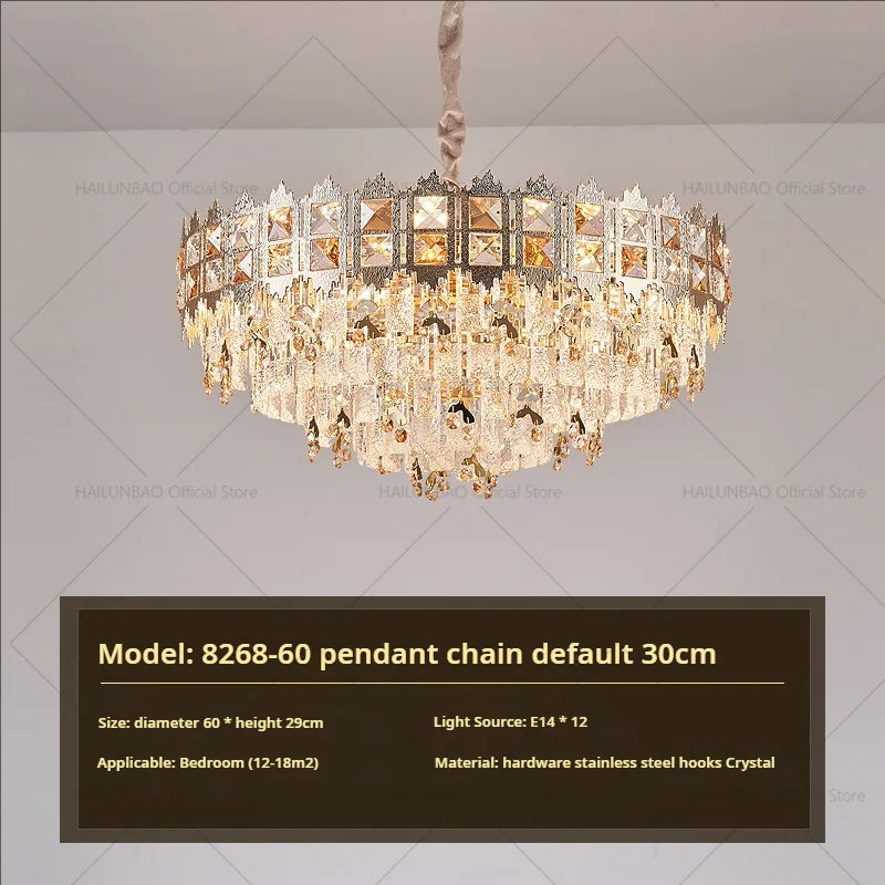 DecorBites™ Crystal Chandelier: Modern Net Red Living Room & Bedroom Luxury Lighting