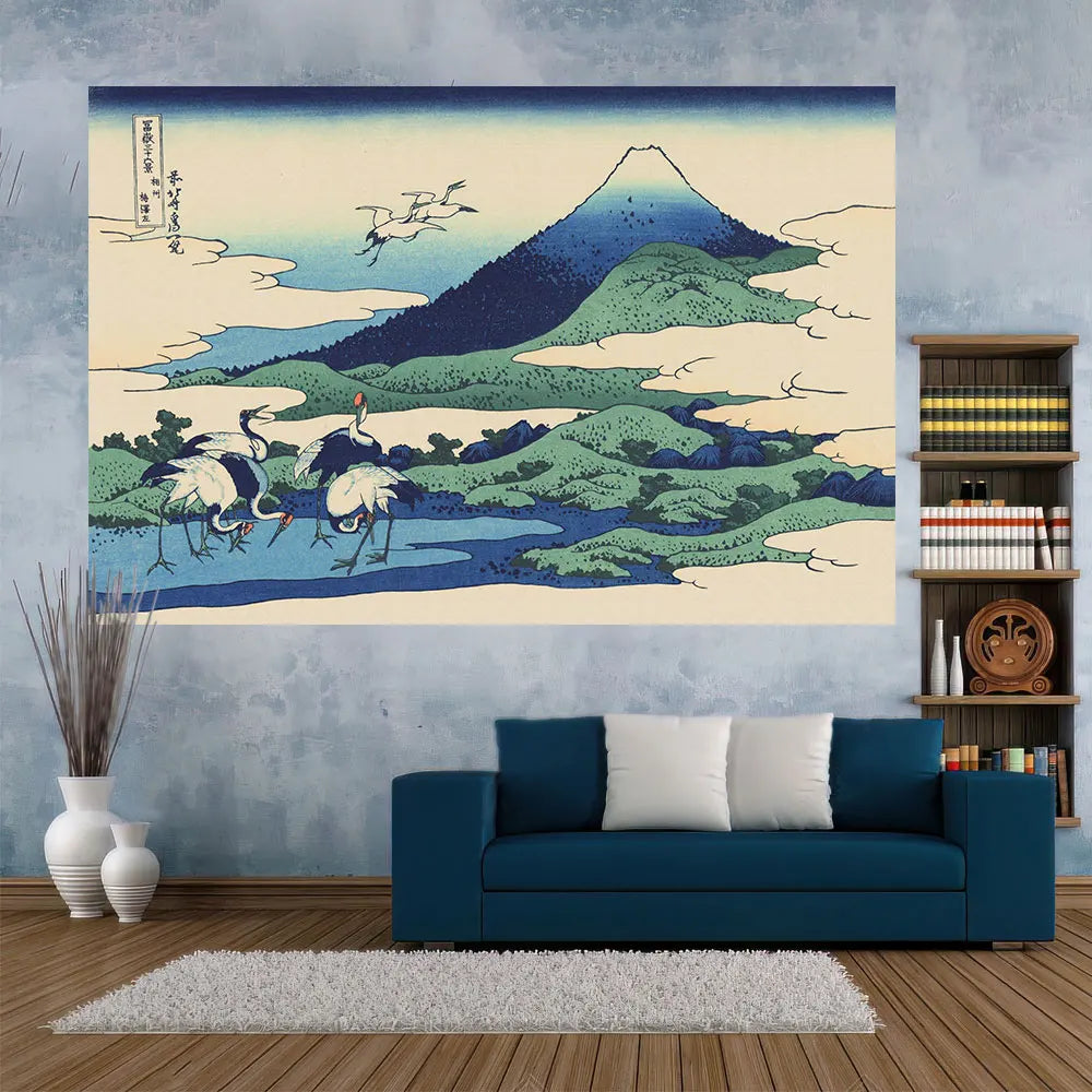 Fugaku Scenery Tapestry for Vintage Wall Art Aesthetic Home Decor by Decobites.