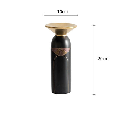 DecorBites™ Golden Tray Vase Candlestick Set - Elegant Home Decor & Flower Arrangement Accessories